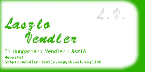 laszlo vendler business card